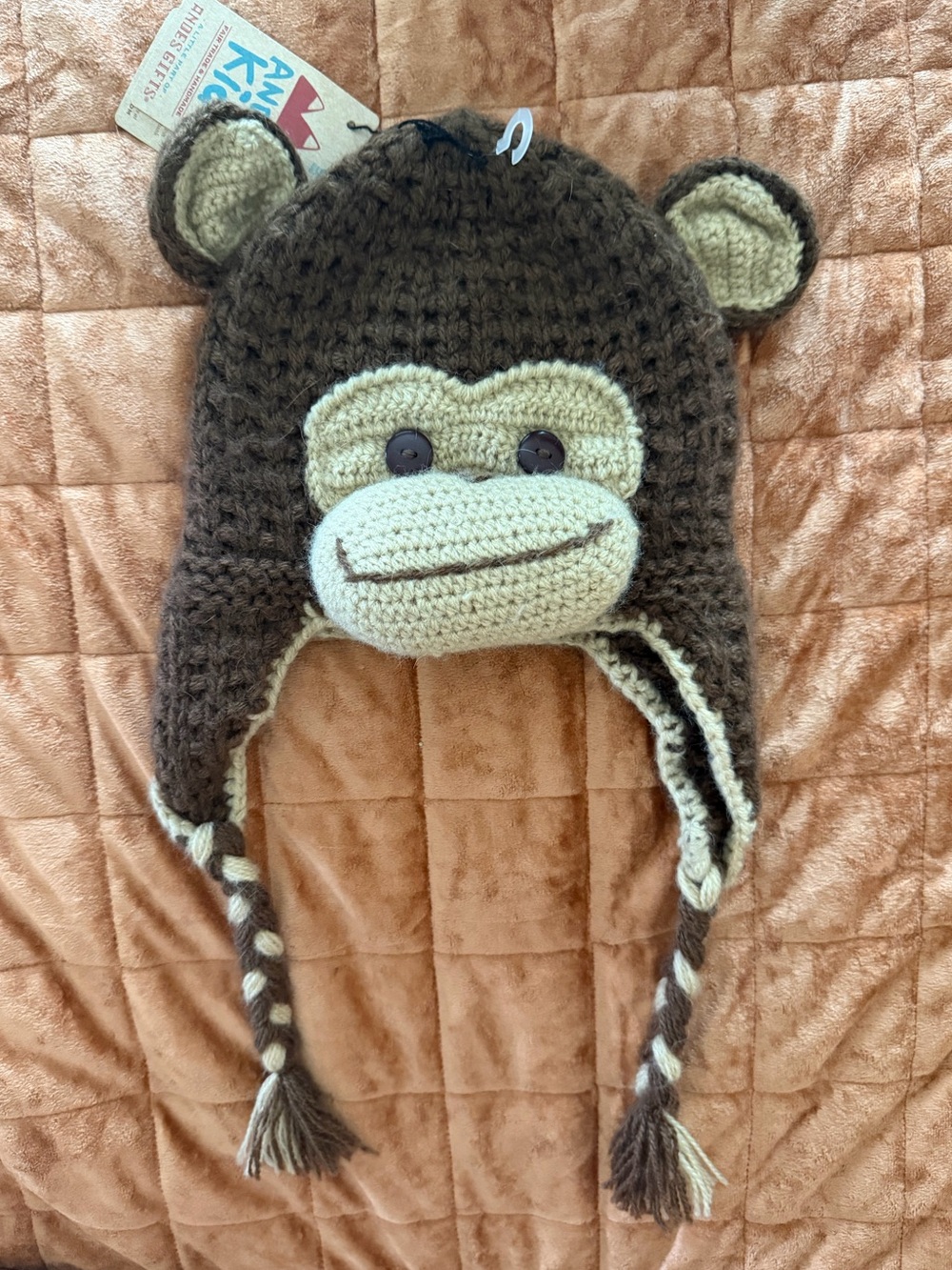 Andes Kids Handmade Monkey Earflap Hat